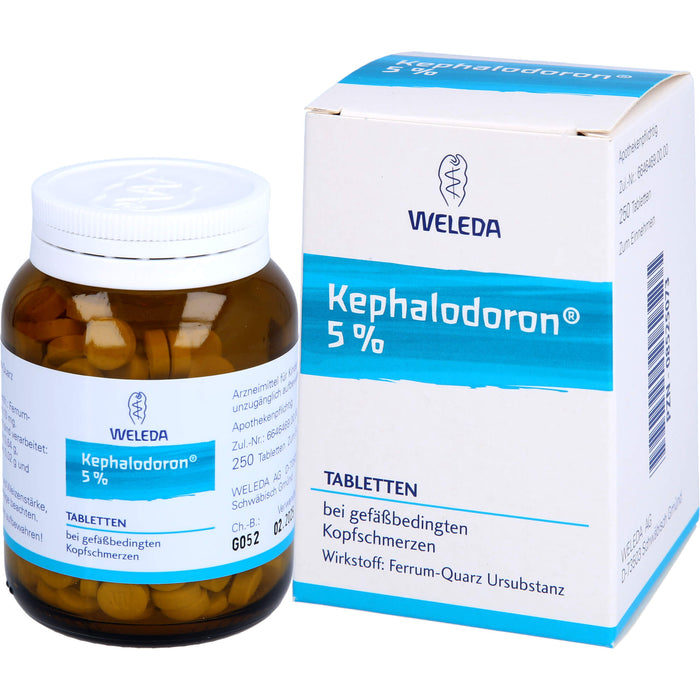 WELEDA Kephalodoron 5% Tabletten bei gefäßbedingten Kopfschmerzen, 250 St. Tabletten