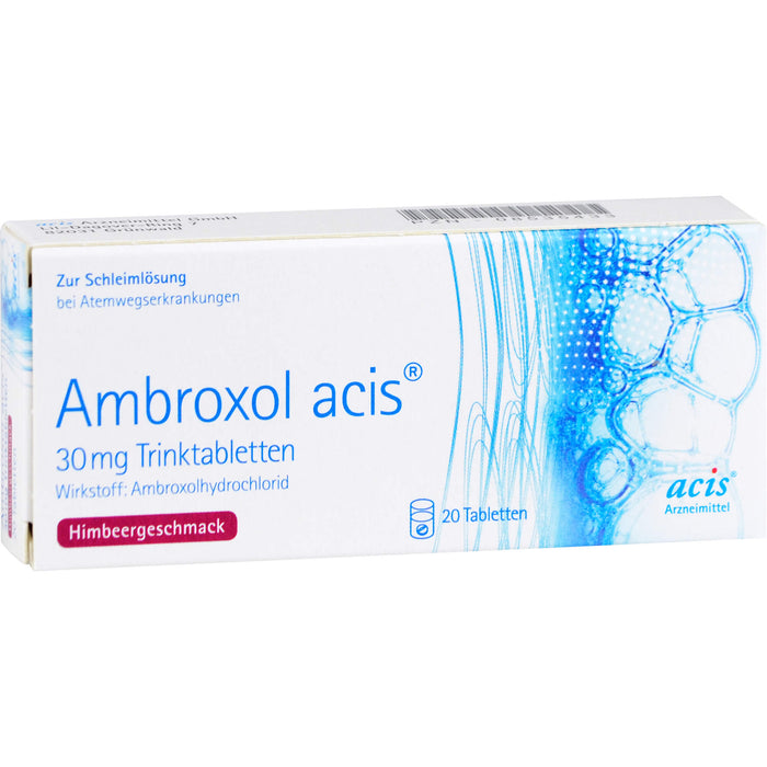 Ambroxol acis 30 mg Trinktabletten zur Schleimlösung bei Atemwegserkrankungen, 20 pc Tablettes