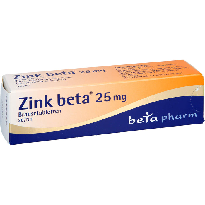 Zink beta 25 mg Brausetabletten, 20 pcs. Tablets