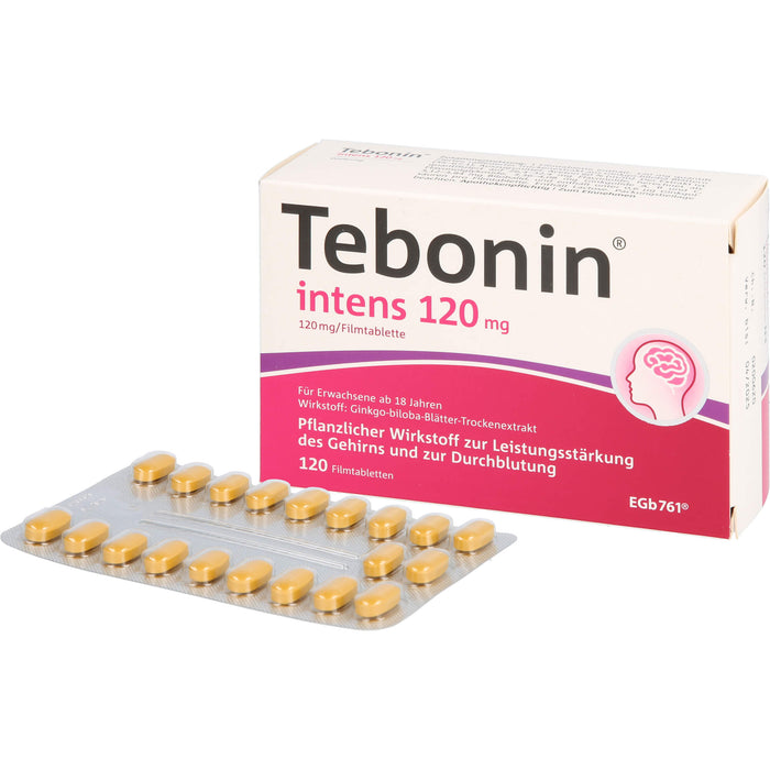 Tebonin intens 120 mg Filmtabletten zur Leistungsstärkung des Gehirns und zur Durchblutung, 120 pcs. Tablets