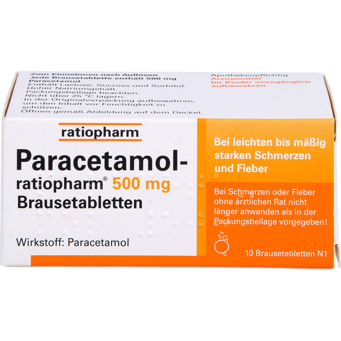 Paracetamol-ratiopharm 500 mg Brausetabletten, 10 pcs. Tablets