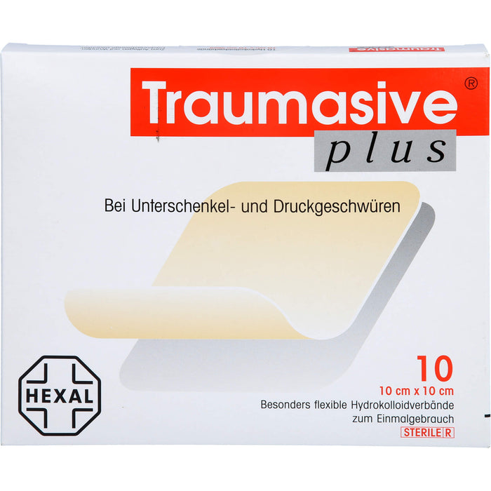 Traumasive plus 10 cm x 10 cm Hydrokolloidverband steril, 10 pcs. Wound dressings