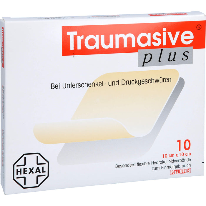 Traumasive plus 10 cm x 10 cm Hydrokolloidverband steril, 10 pcs. Wound dressings