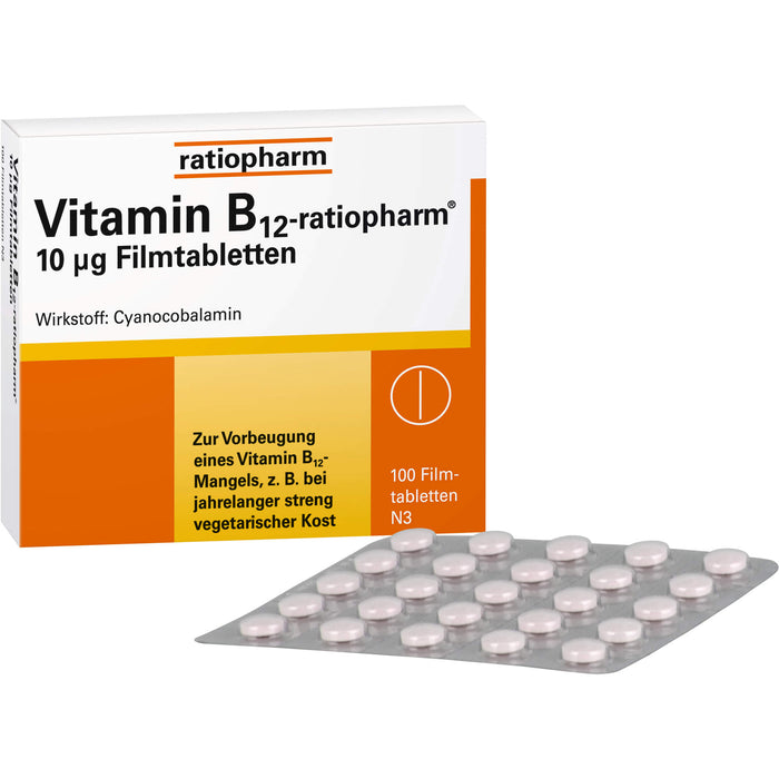 Vitamin B12-ratiopharm 10 µg Filmtabletten, 100 pc Tablettes