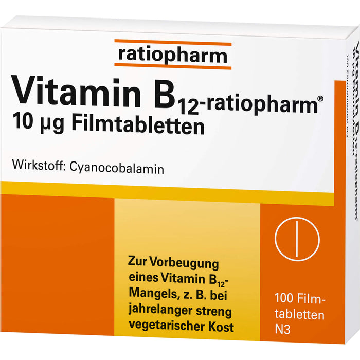 Vitamin B12-ratiopharm 10 µg Filmtabletten, 100 pcs. Tablets