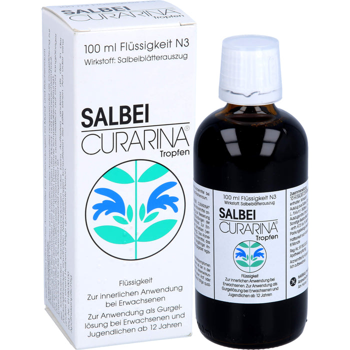 SALBEI CURARINA Tropfen bei Entzündungen im Mund- und Rachenraum, 100 ml Solution