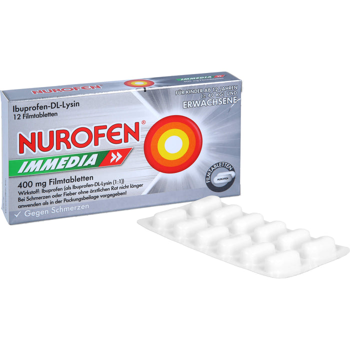 Nurofen Immedia 400 mg Filmtabletten bei Schmerzen, 12 pc Tablettes