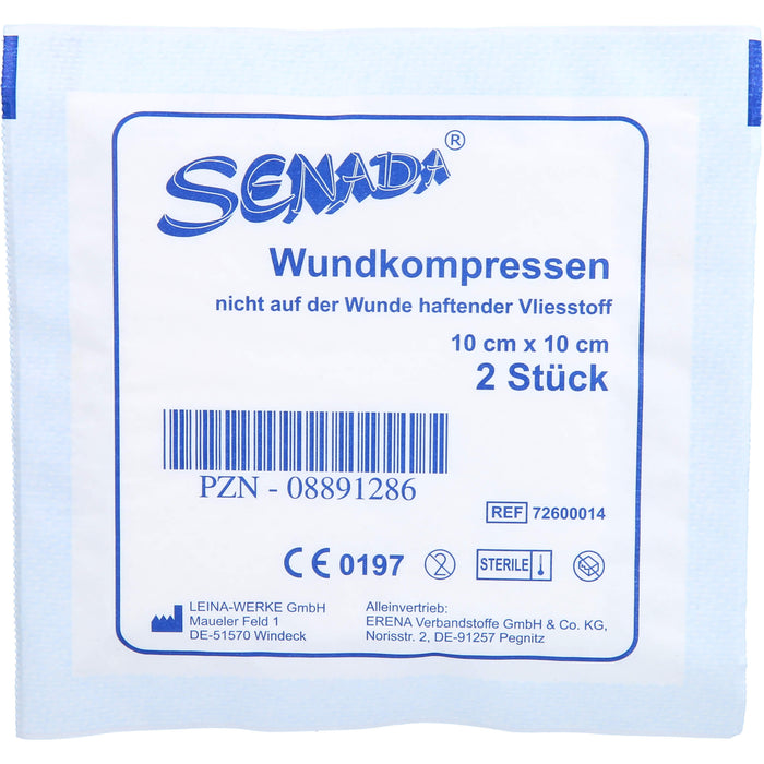 ERENA Wundkompressen 10 x 10 cm steril, 2 pc Compresses