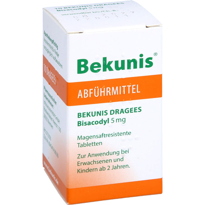 Bekunis Dragees Bisacodyl 5 mg Abführmittel, 10 pcs. Tablets