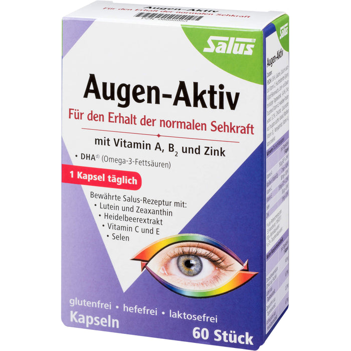 Salus Augen-Aktiv Kapseln für den Erhalt der normalen Sehkraft, 60 pc Capsules