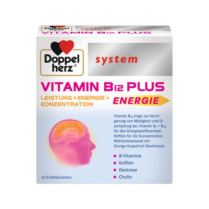 Doppelherz system Vitamin B12 Plus Energie Trinkfläschchen, 10 St. Ampullen