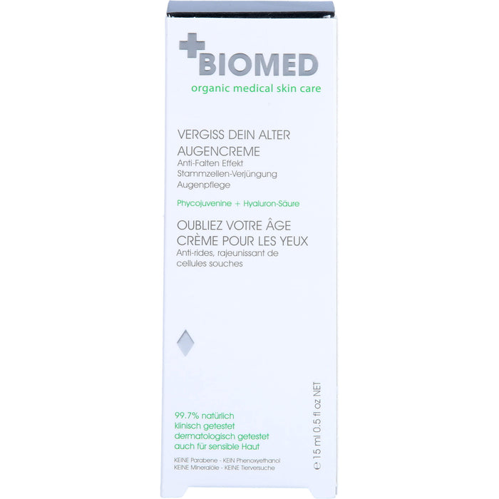 BIOMED VERGISS DEIN ALTER AUGENPFLEGE, 15 ml CRE