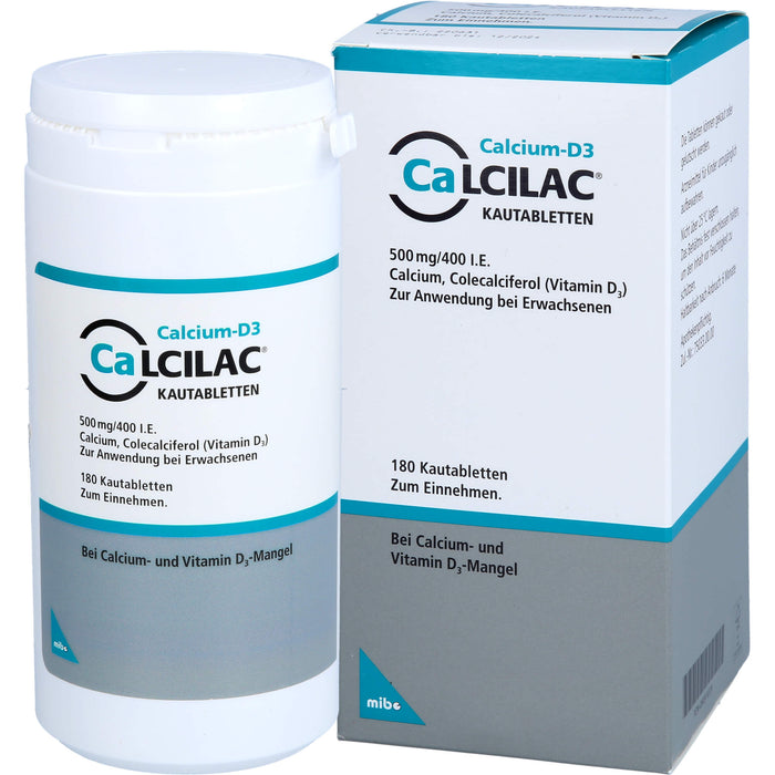 Calcilac Kautabletten 500 mg / 400 I.E., 180 St. Tabletten