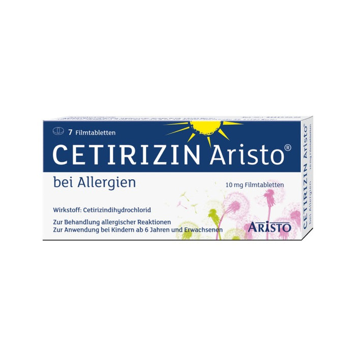 Cetirizin Aristo 10 mg Filmtabletten bei Allergien, 7 pc Tablettes