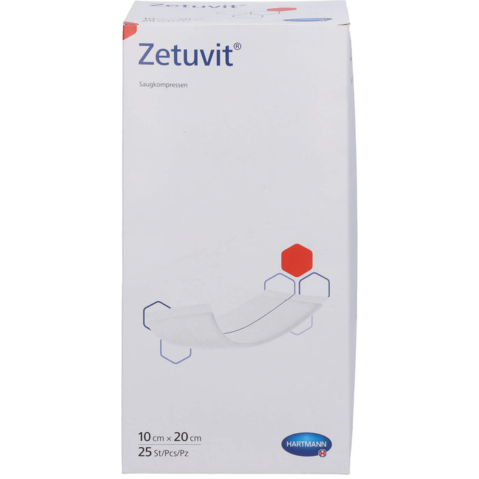 ZETUVIT Saugkompresse steril 10x20cm, 25 St KOM