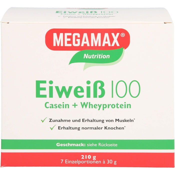 MEGAMAX Basic & Active Eiweiß 100 Pulver Geschmack-Mix, 210 g Pulver