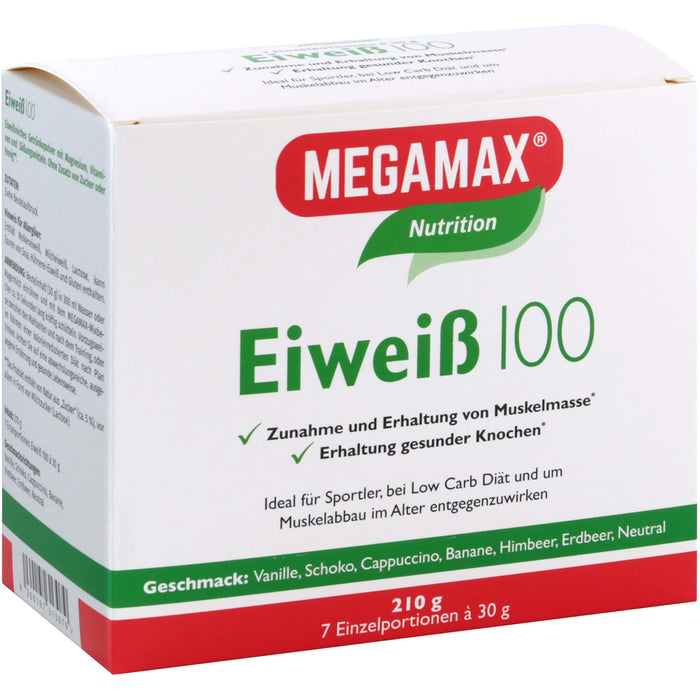 MEGAMAX Basic & Active Eiweiß 100 Pulver Geschmack-Mix, 210 g Powder