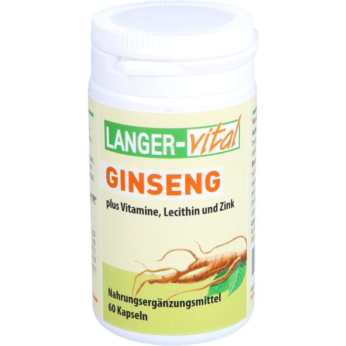 LANGER-vital Ginseng plus Vitamine Lecithin Zink Kapseln, 60 pcs. Capsules