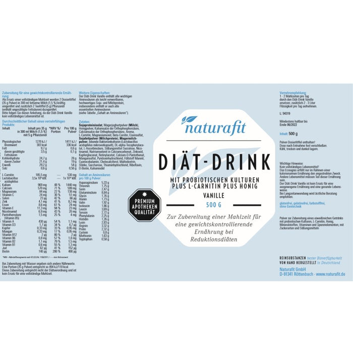 naturafit Diätdrink Pulver, 500 g Pulver