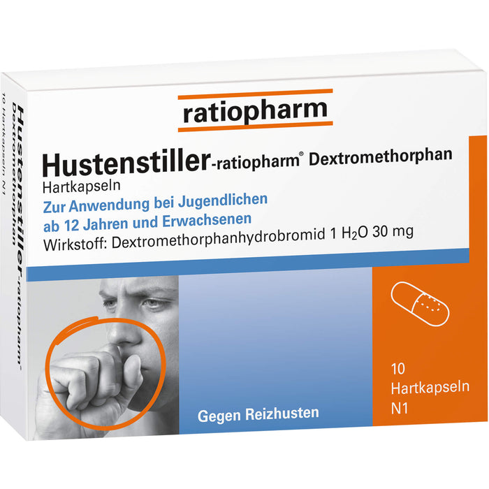 Hustenstiller-ratiopharm Dextromethorphan Hartkapseln, 10 St. Kapseln