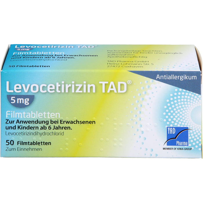 Levocetirizin TAD 5 mg Filmtabletten, 50 pcs. Tablets