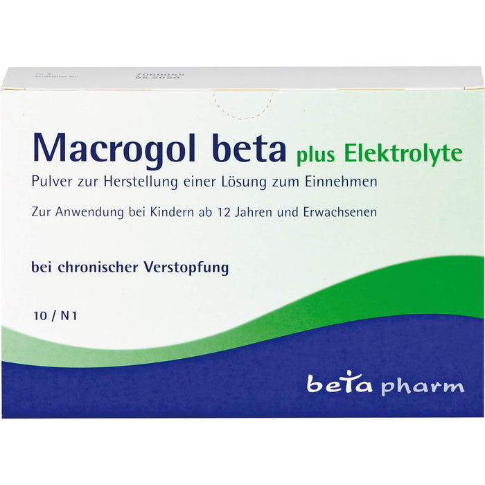 Macrogol beta plus Elektrolyte, Pulver zur Herstellung einer Lösung zum Einnehmen, 10 pc Sachets