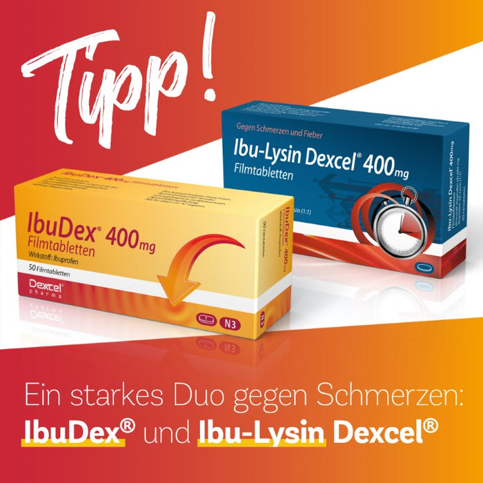 IbuDex 400 mg Filmtabletten bei Schmerzen und Fieber, 10 St. Tabletten