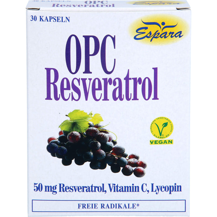 Espara OPC-Resveratrol Kapseln mit Lycopin, Resveratrol und Vitamin C, 30 pc Capsules