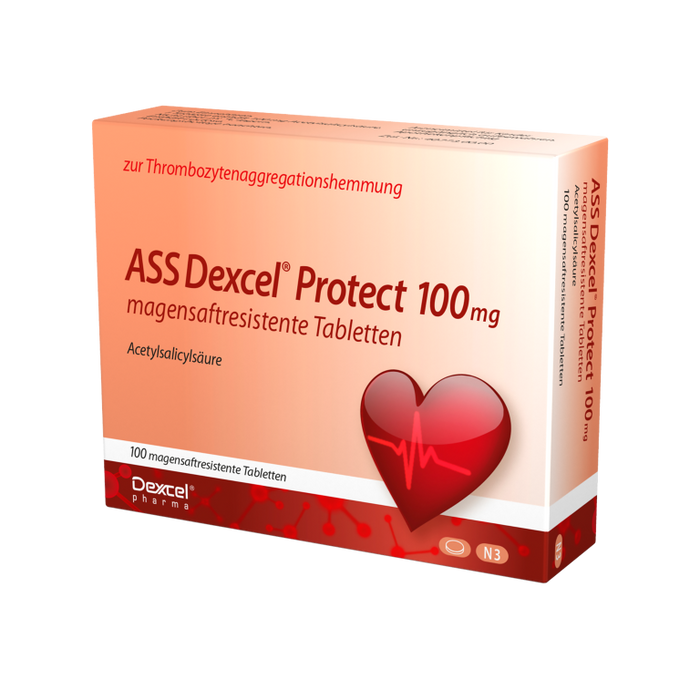 ASS Dexcel Protect 100 mg Tabletten bei Herz-Kreislauf-Erkrankungen, 100 pcs. Tablets