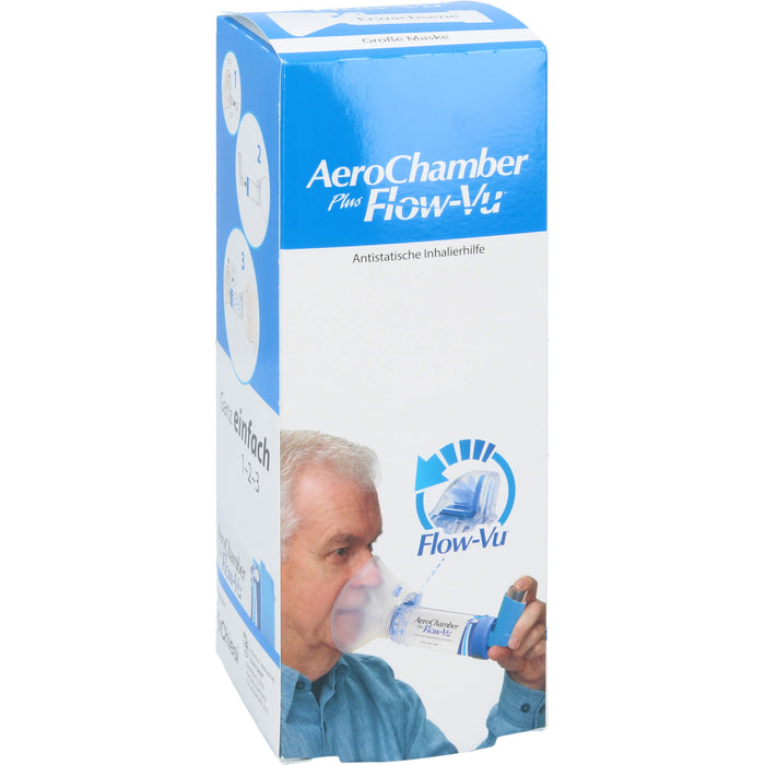 AeroChamber plus Flow-Vu mit Maske für Erwachsene und Kinder ab 5 Jahren, 1 pc Aide à l'inhalation