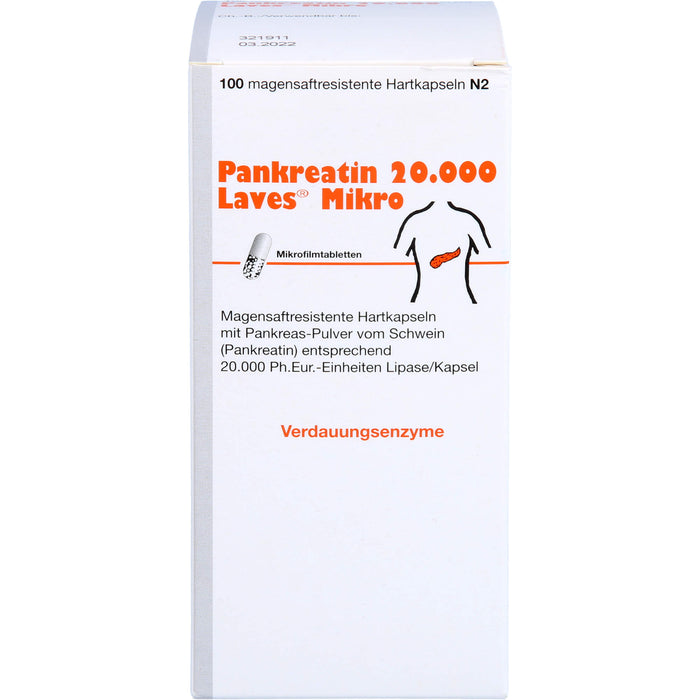 Pankreatin 20.000 Laves Mikro, Magensaftresistente Hartkapseln, 100 pc Capsules