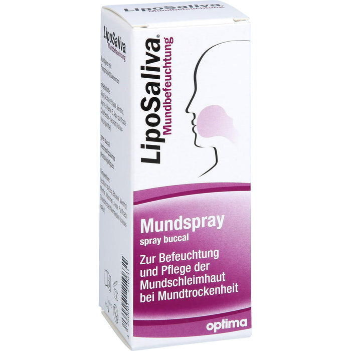 LipoSaliva Mundbefeuchtung,  Mundspray zur Befeuchtung und Pflege der Mundschleimhaut bei Mundtrockenheit, 50 ml Solution