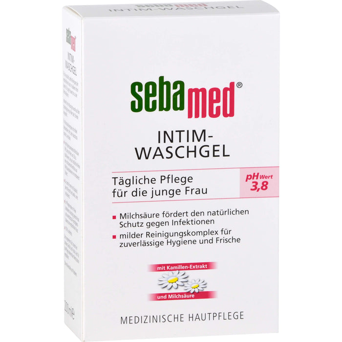 Sebamed Intim Waschgel pH 3,8 für die natürlich sanfte Reinigung der empfindlichen Haut im äußeren Intimbereich, 200 ml Gel