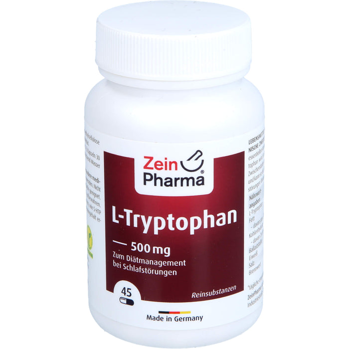 ZeinPharma L-Tryptophan 500 mg Kapseln bei Schlafstörungen, 45 pc Capsules