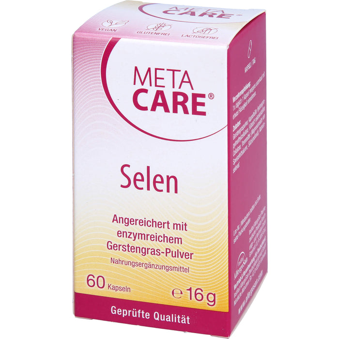 Meta Care Selen+ Kapseln zum Beitrag einer normalen Funktion des Immunsystems & der Schilddrüse, 60 St. Kapseln