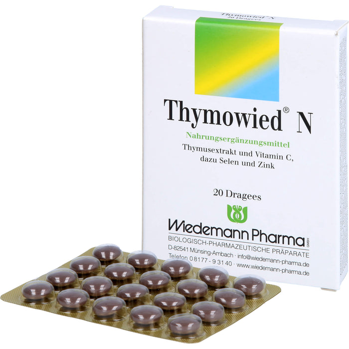 Thymowied N Dragees Thymusextrakt und Vitamin C, Selen und Zink, 20 pc Tablettes