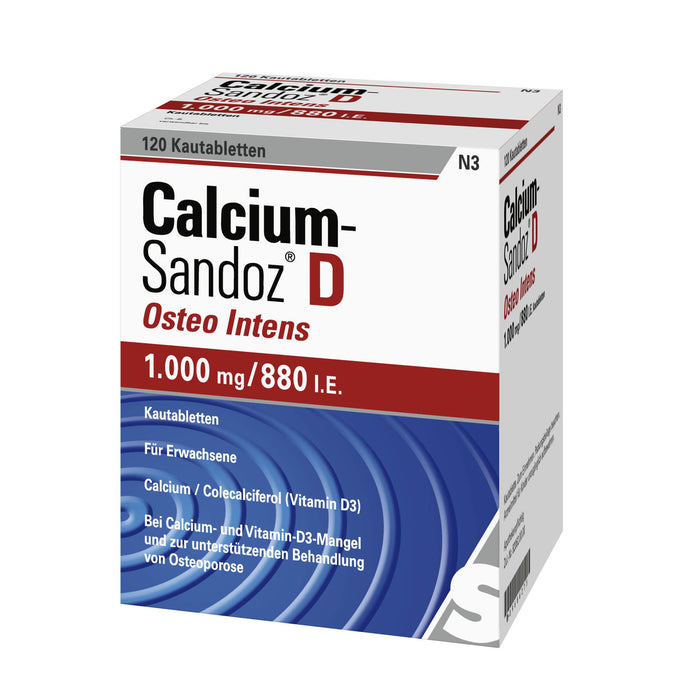 Calcium-Sandoz D Osteo Intens 1000 mg/880 I.E. Kautabletten, 120 St. Tabletten