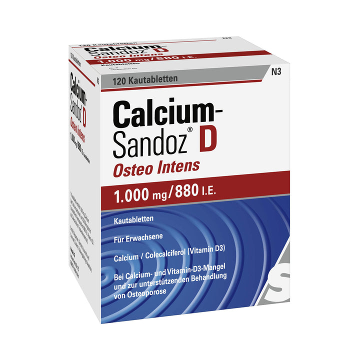 Calcium-Sandoz D Osteo Intens 1000 mg/880 I.E. Kautabletten, 120 pcs. Tablets