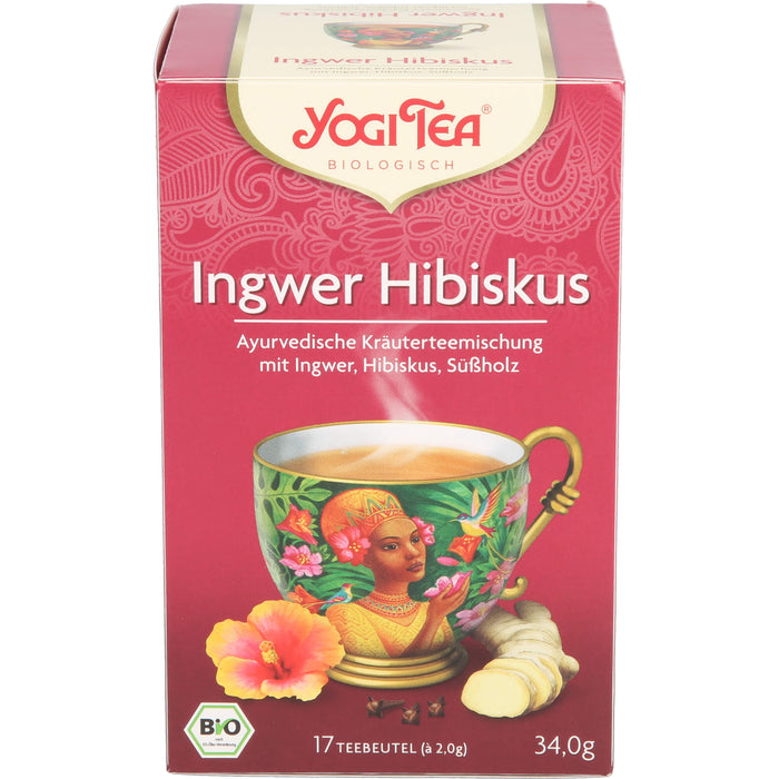 YOGI TEA Ingwer Hibiskus ayurvedische Gewürzteemischung, 17 pcs. Filter bag