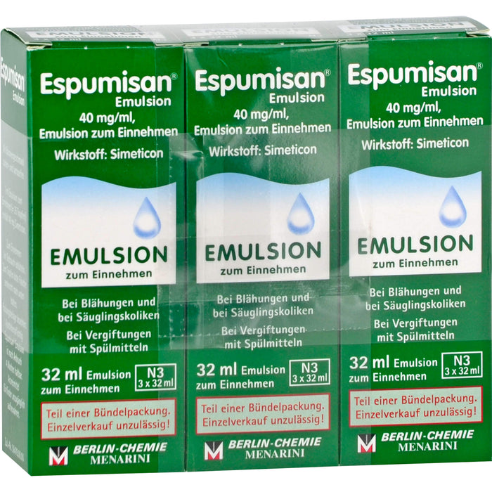 Espumisan Emulsion bei Blähungen und bei Säuglingskoliken, 96 ml Solution