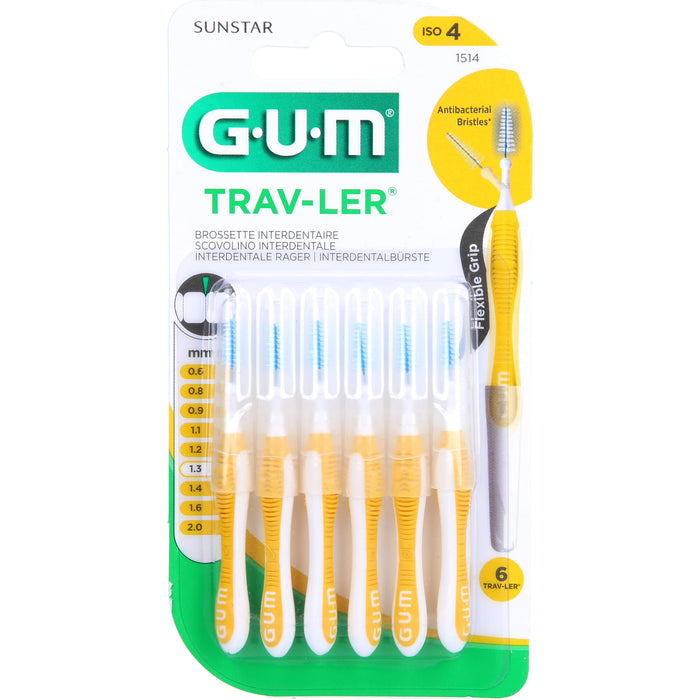 GUM Trav-Ler Interdentalbürste 1,3 mm Gelb, 6 pc Brosses interdentaires