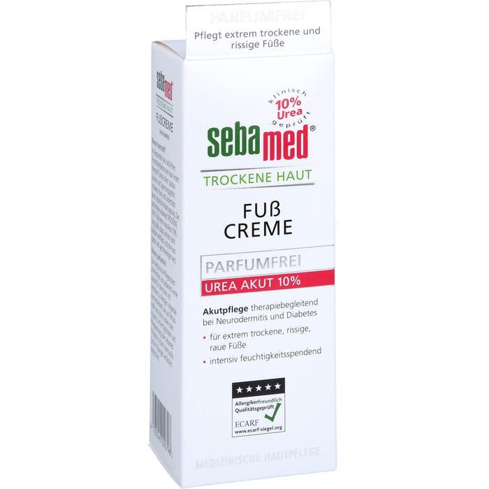 sebamed parfümfreie Fußcreme Urea 10% für trockene Haut, 100 ml Cream