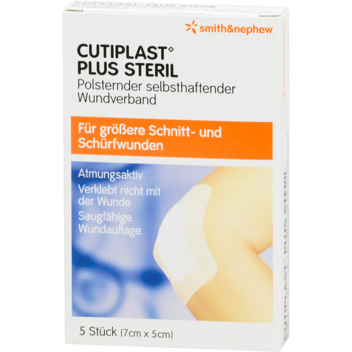 CUTIPLAST Plus steril Wundverband 7 cm x 5 cm, 5 St. Wundauflagen