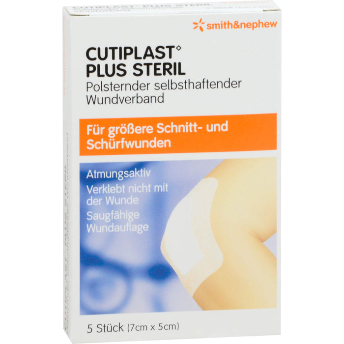 CUTIPLAST Plus steril Wundverband 7 cm x 5 cm, 5 St. Wundauflagen