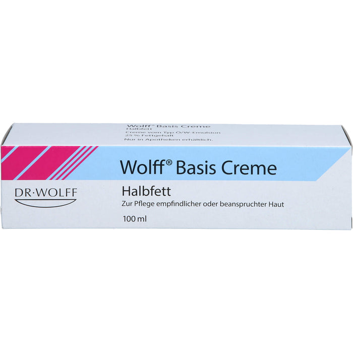 Wolff Basis Creme zur Pflege empfindlicher oder beanspruchter Haut, 100 ml Crème