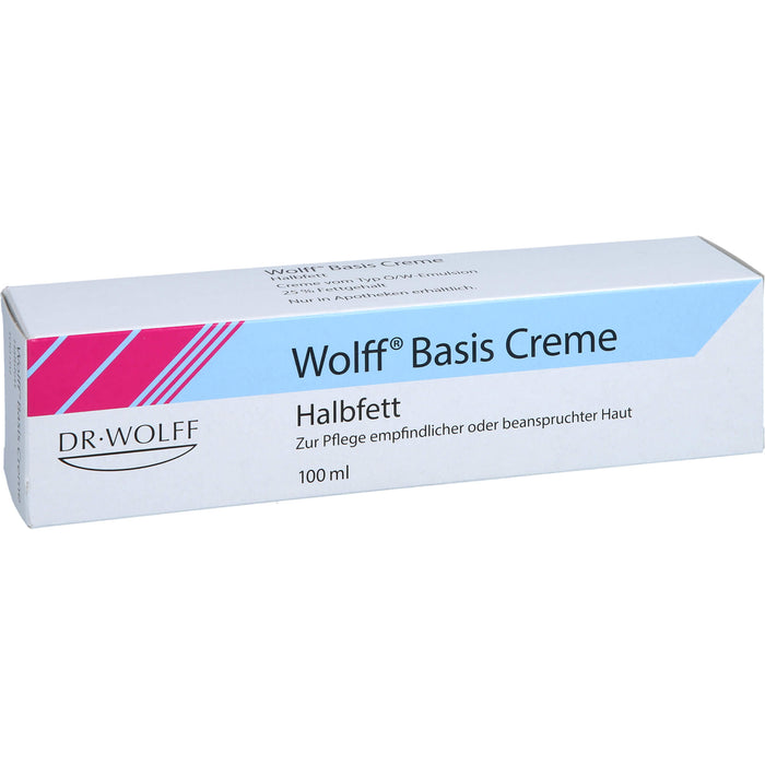 Wolff Basis Creme zur Pflege empfindlicher oder beanspruchter Haut, 100 ml Creme