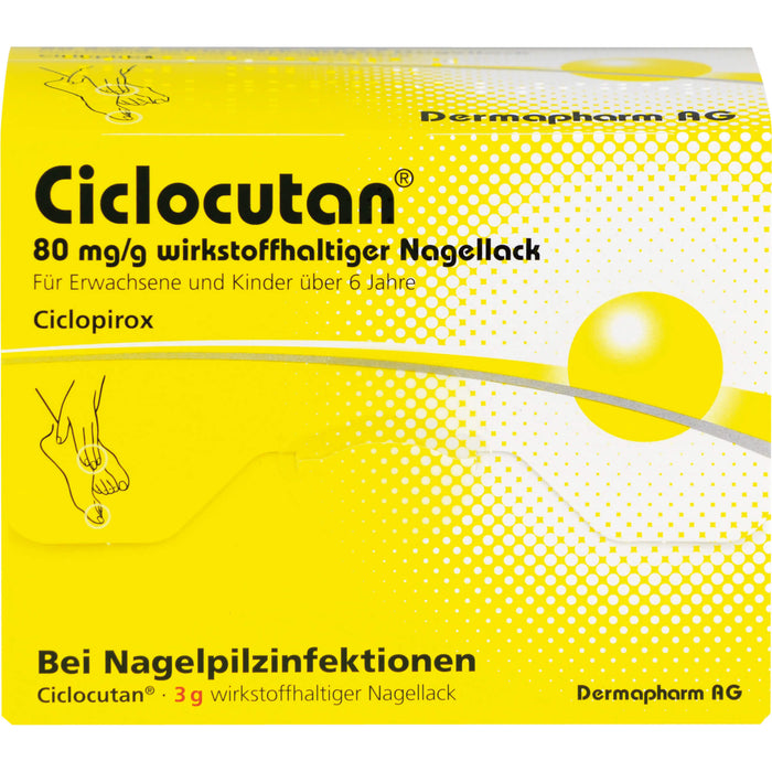 Ciclocutan 80 mg/g wirkstoffhaltiger Nagellack, 3 g Vernis à ongles contenant une substance active