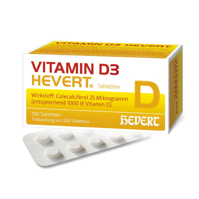 Vitamin D3 Hevert bei Mangel und erhöhtem Bedarf, 200 St. Tabletten