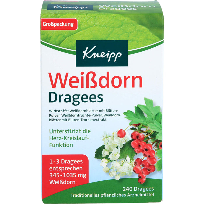 Kneipp Weißdorn Dragees unterstützt die Herz-Kreislauf-Funktion, 240 pc Tablettes