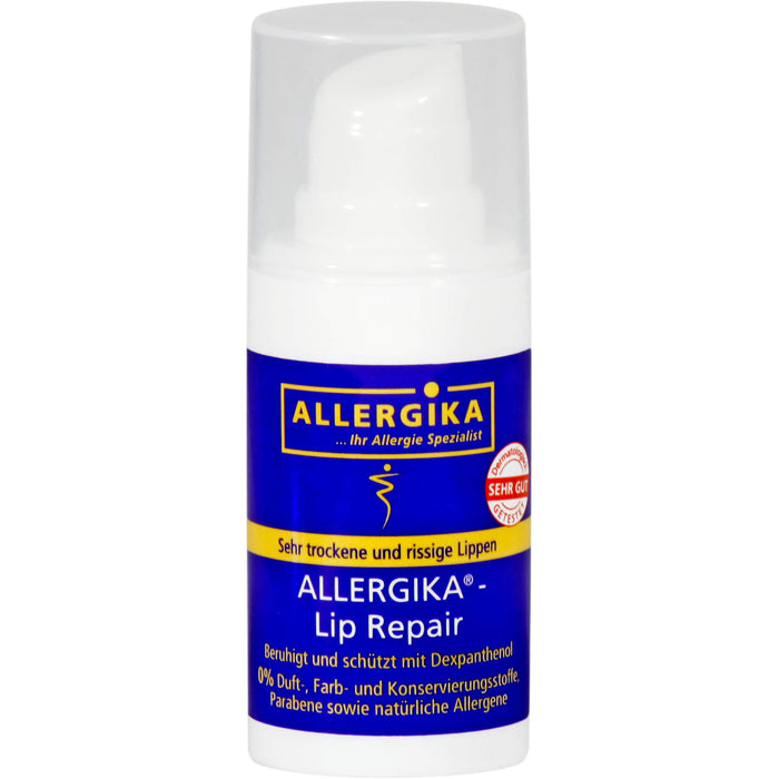 ALLERGIKA Lip Repair beruhigt und schützt mit Dexpanthenol für sehr trockene und rissige Lippen, 15 ml Crème